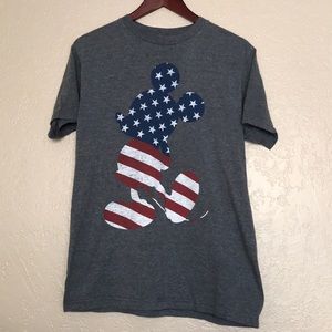 Disney Mickey Mouse American Flag Outline Tee